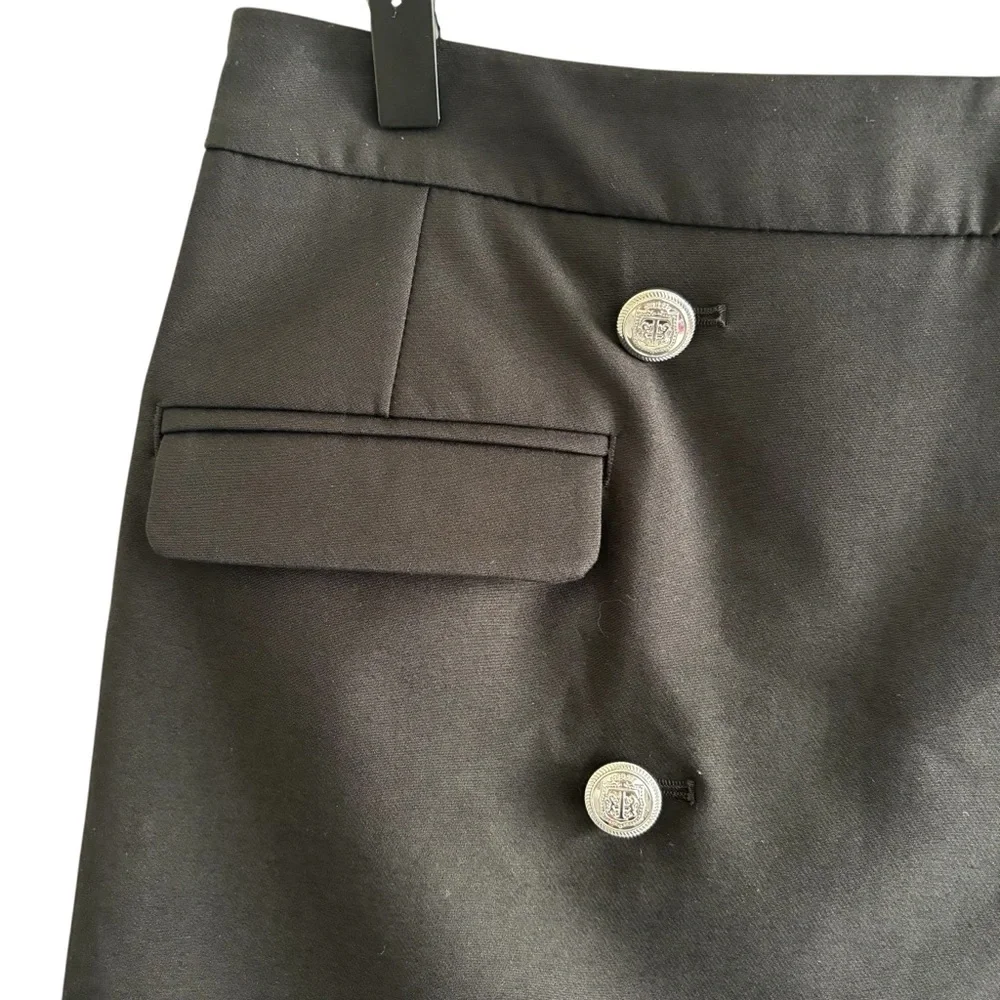 Talbots Faux Wrap Career Skirt Size 6 Black Classic Minimalist Workwear